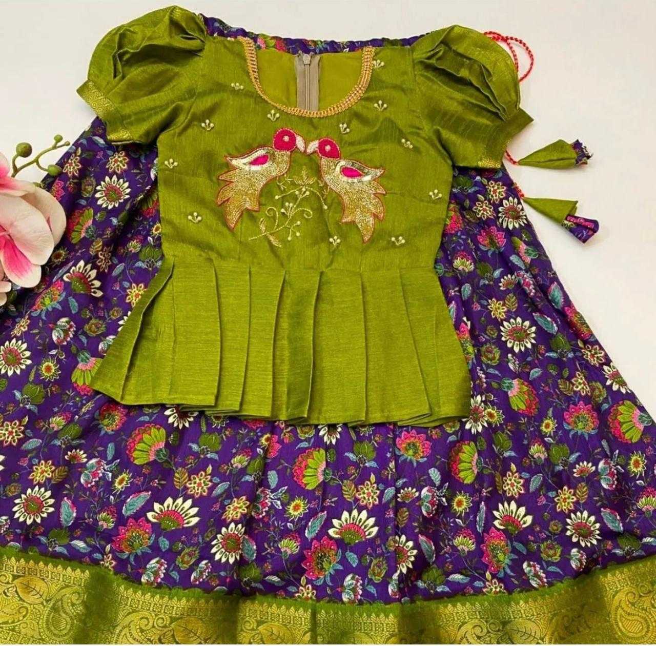 Ynf Dola Silk RIN192 8048 Kids Wear Wholesale Kids Lehenga Kids Ghagra Choli Kids Silk Dress Manufacturer