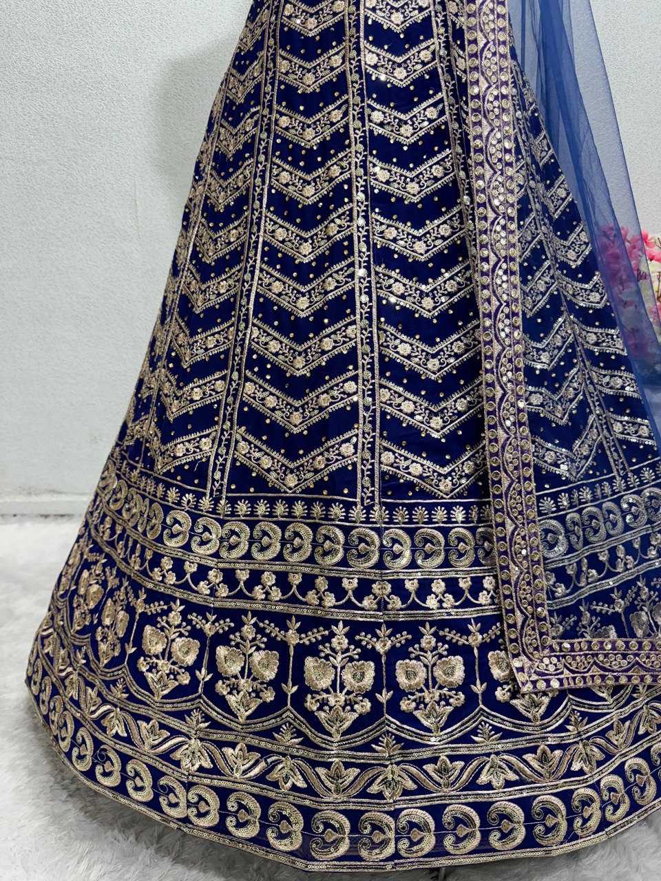 YNF FAUX GEORGETTE KESH138 1003 WHOLESALE GEORGETTE EMBROIDERED SEQUENCE LEHENGAS MANUFACTURER 