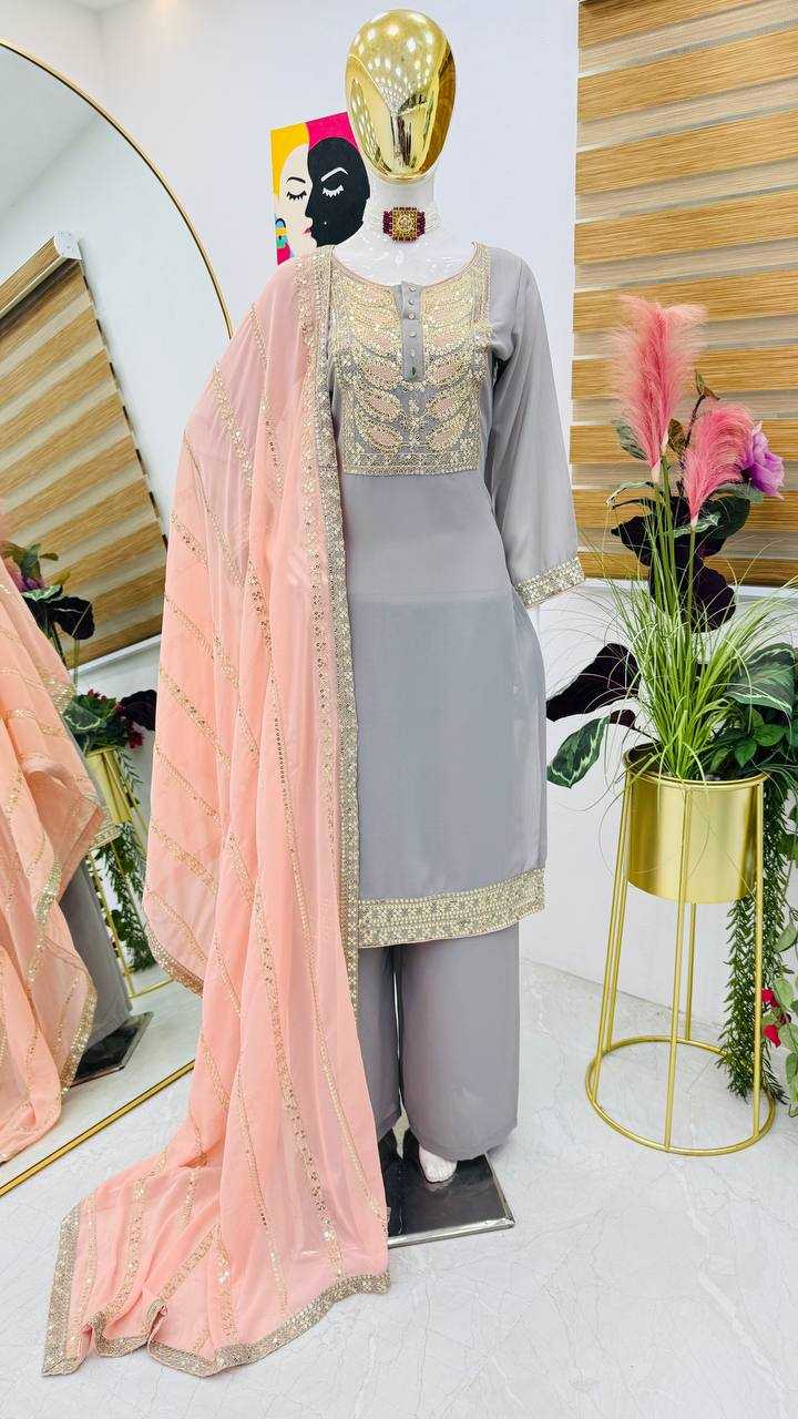 YNF FAUX GEORGETTE KESH158 9290 SUITS & DRESSES WHOLESALE EMBROIDERY GEORGETTE PRINTED SUITS & DRESSES MANUFACTURER