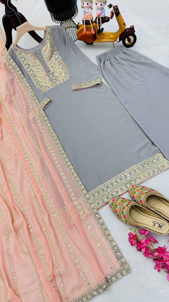 YNF FAUX GEORGETTE KESH158 9290 SUITS & DRESSES WHOLESALE EMBROIDERY GEORGETTE PRINTED SUITS & DRESSES MANUFACTURER