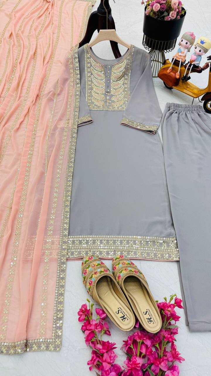 YNF FAUX GEORGETTE KESH158 9290 SUITS & DRESSES WHOLESALE EMBROIDERY GEORGETTE PRINTED SUITS & DRESSES MANUFACTURER