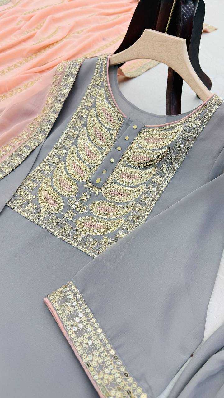 YNF FAUX GEORGETTE KESH158 9290 SUITS & DRESSES WHOLESALE EMBROIDERY GEORGETTE PRINTED SUITS & DRESSES MANUFACTURER