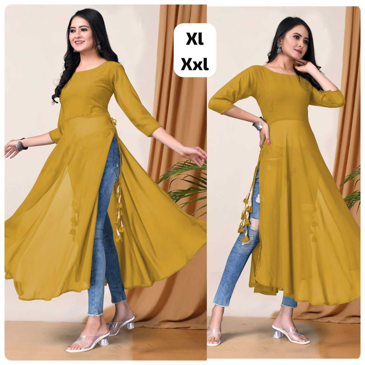 Ynf Faux Georgette KESH175 DVF 16 Kurti Wholesale Ladies Kurti Georgette Kurti Flared Kurtis Manufacturer