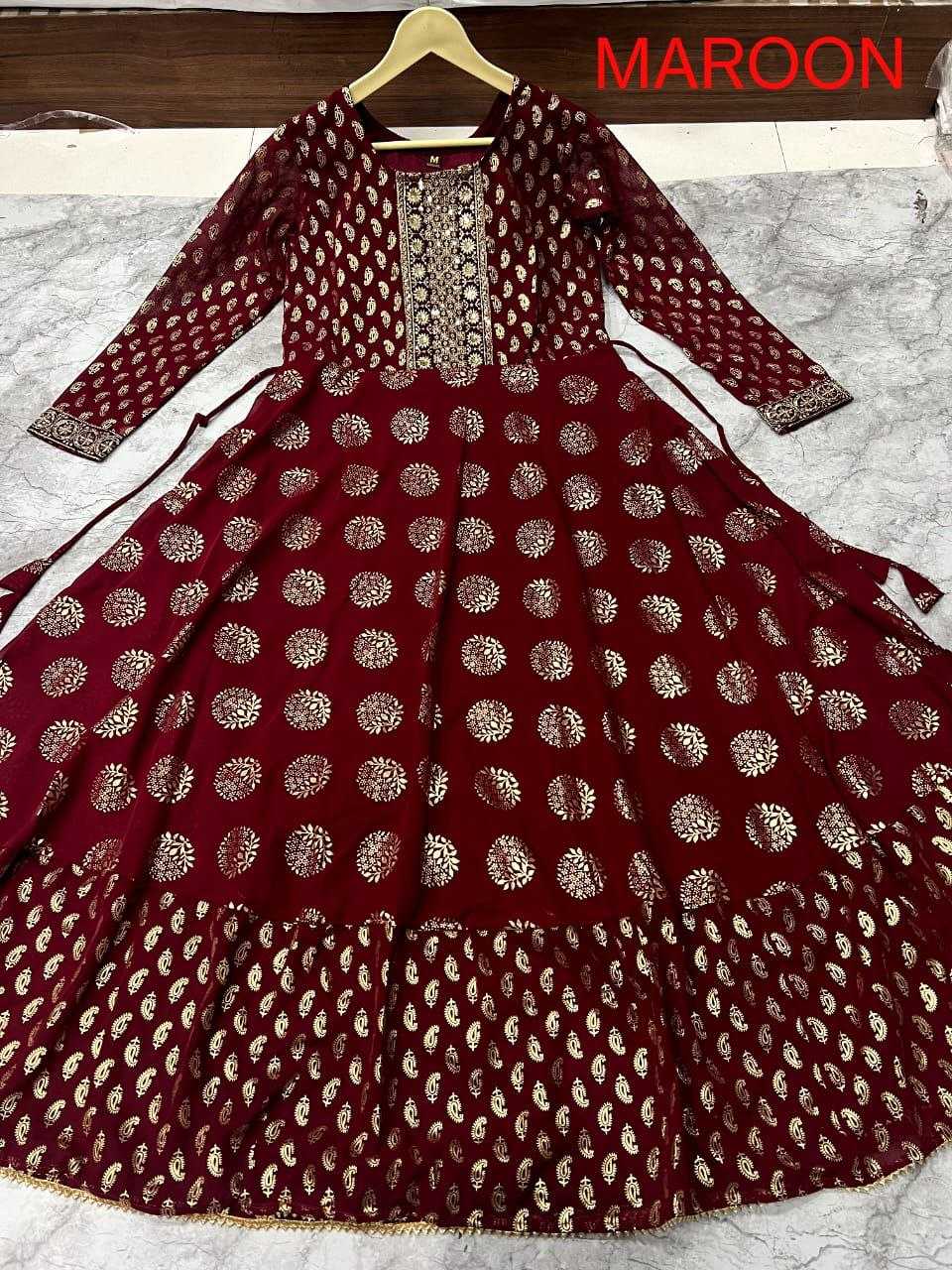 Ynf Faux Georgette KESH246 GEETANJALI Suits & Dresses Wholesale Ladies Suits Embroidery Suits Gown Dresses Manufacturer