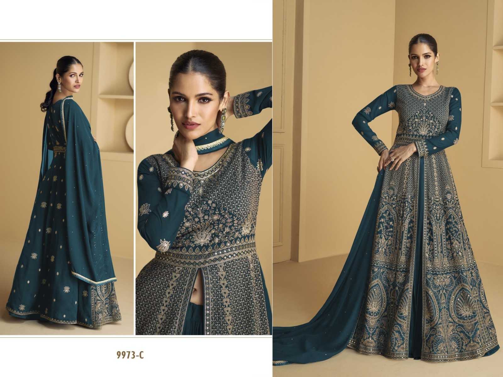 Ynf Faux Georgette KESH379 9973 Suits & Dresses Wholesale Embroidery Suits Georgette Suit Semi-Stitched Suits Manufacturer