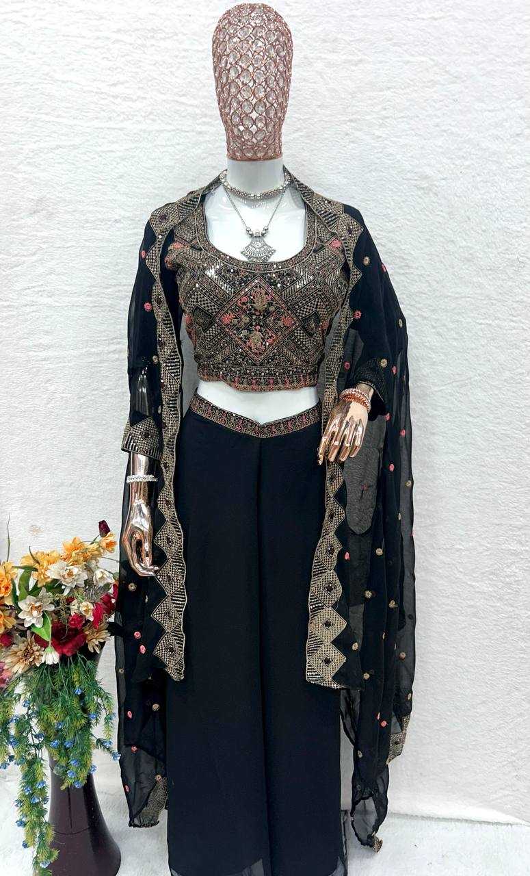 YNF FAUX GEORGETTE KESH399 3091 SUIT WHOLESALE EMBROIDERED GEORGETTE PALAZZO SUIT MANUFACTURER