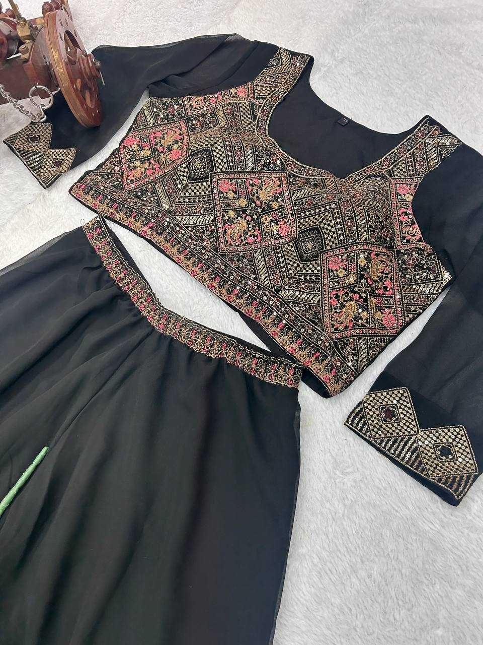 YNF FAUX GEORGETTE KESH399 3091 SUIT WHOLESALE EMBROIDERED GEORGETTE PALAZZO SUIT MANUFACTURER