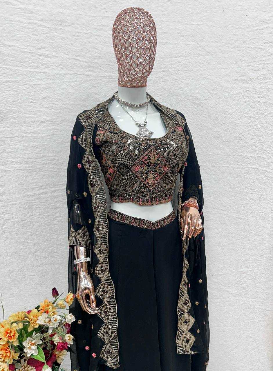 YNF FAUX GEORGETTE KESH399 3091 SUIT WHOLESALE EMBROIDERED GEORGETTE PALAZZO SUIT MANUFACTURER