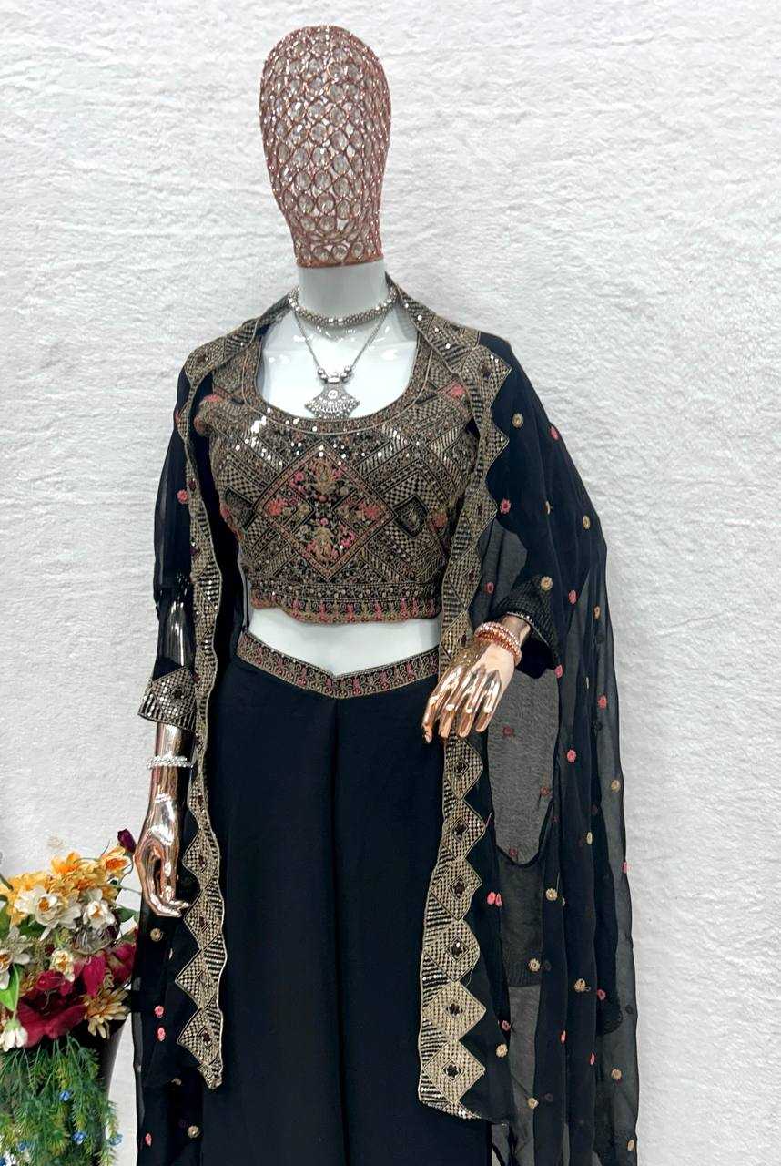 YNF FAUX GEORGETTE KESH399 3091 SUIT WHOLESALE EMBROIDERED GEORGETTE PALAZZO SUIT MANUFACTURER