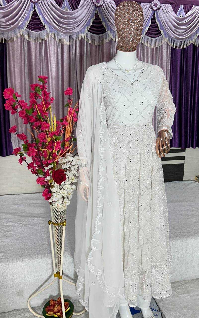 YNF FAUX GEORGETTE KESH399 3118 GOWNS WHOLESALE GEORGETTE EMBROIDERY LONG SEQUIN GOWNS MANUFACTURER