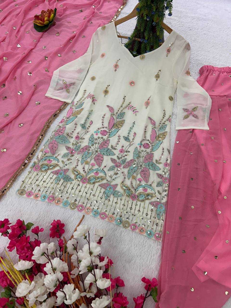 YNF FAUX GEORGETTE KESH399 3120 SUITS & DRESSES WHOLESALE GEORGETTE EMBROIDERED DHOTI SALWAR SUITS MANUFACTURER