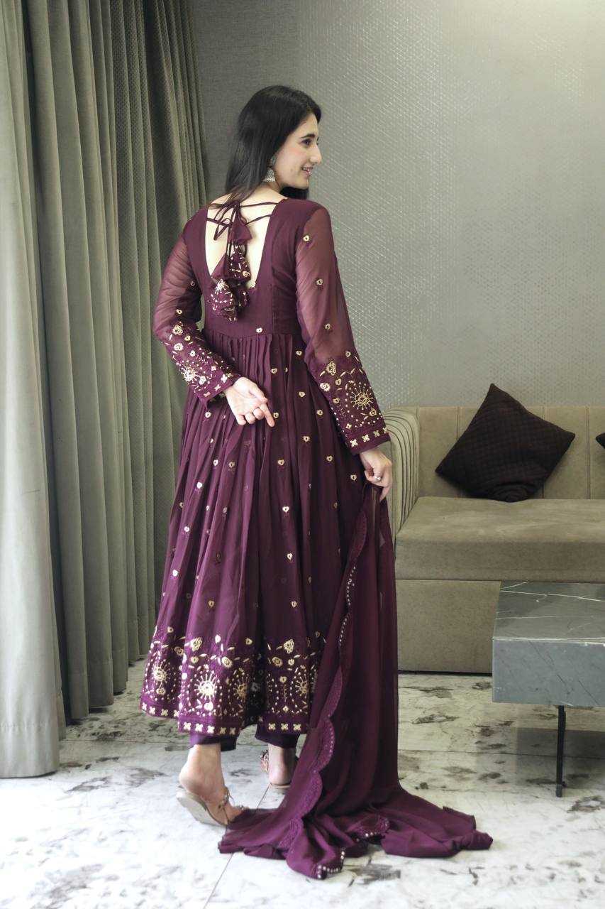 YNF FAUX GEORGETTE KESH408 6033 SUIT WHOLESALE EMBROIDERED GEORGETTE LADIES SUIT MANUFACTURER