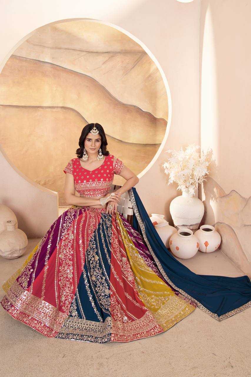 Ynf Faux Georgette RIN114 5069 Lehengas Wholesale Embroidered Lehenga Sequins Lehenga Manufacturer