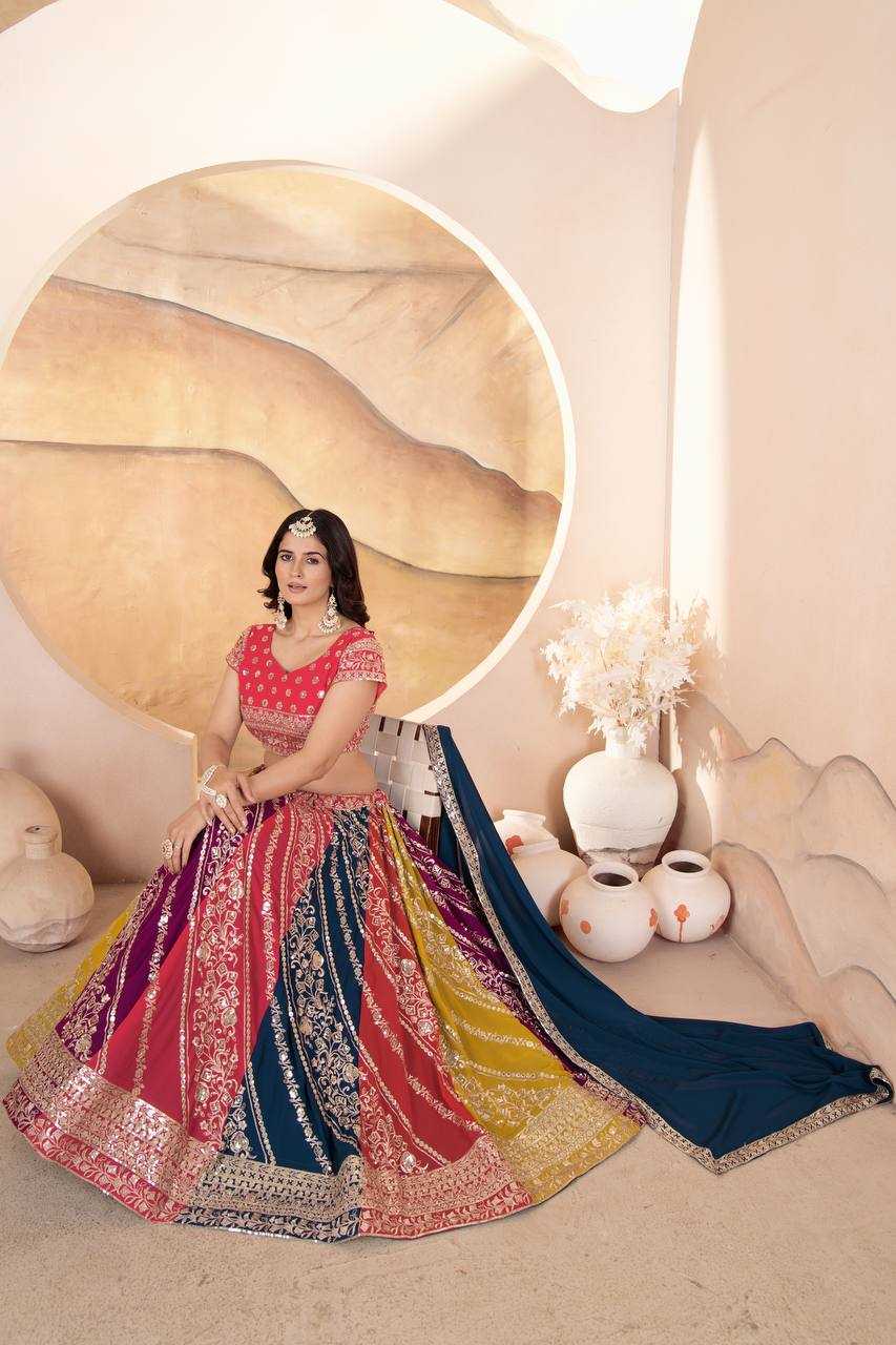 Ynf Faux Georgette RIN114 5069 Lehengas Wholesale Embroidered Lehenga Sequins Lehenga Manufacturer