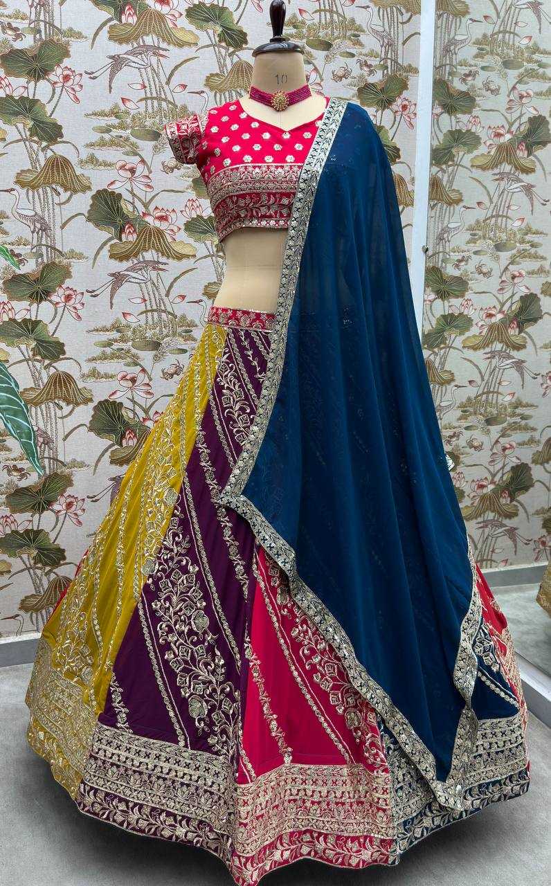 Ynf Faux Georgette RIN114 5069 Lehengas Wholesale Embroidered Lehenga Sequins Lehenga Manufacturer