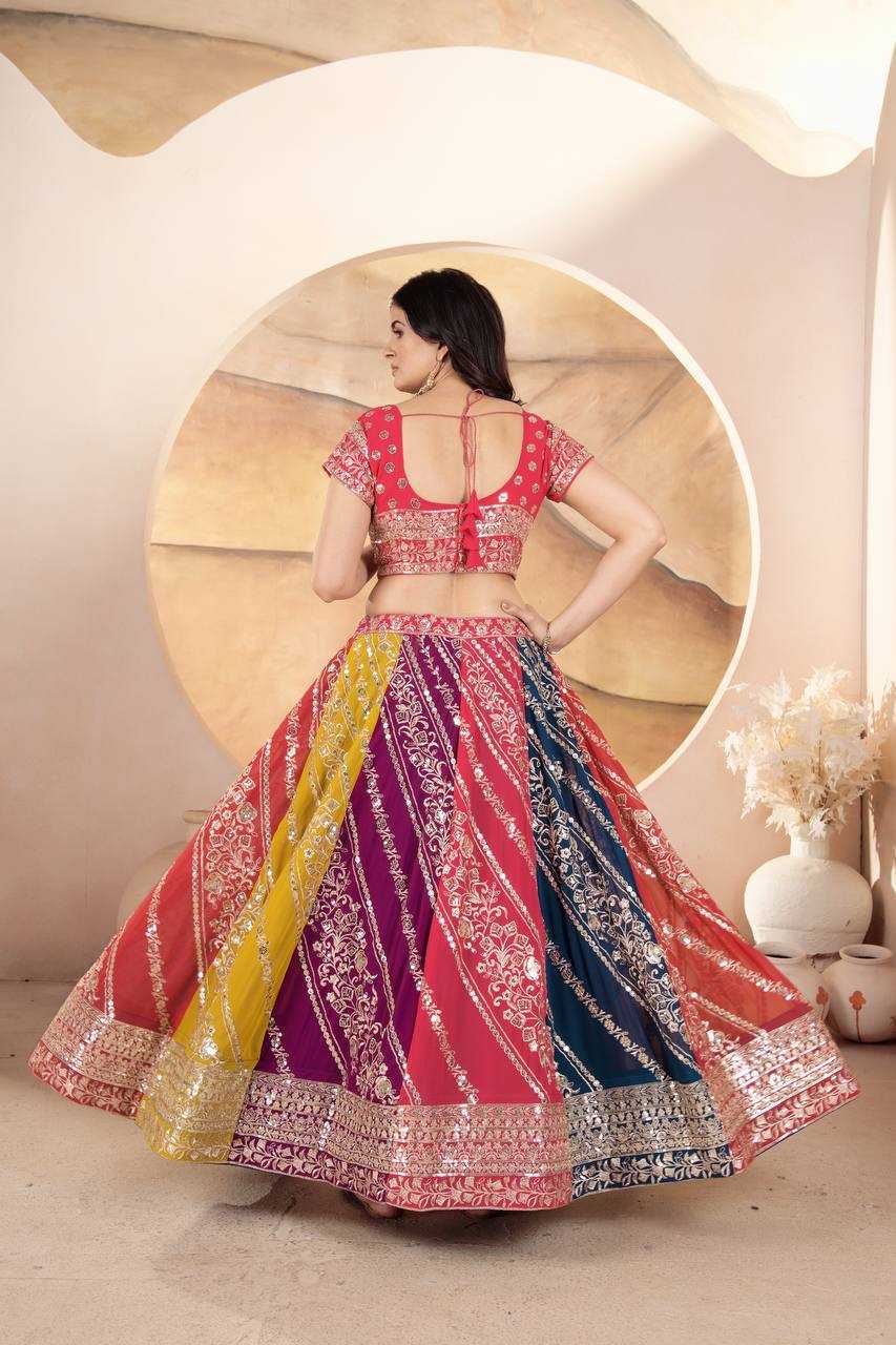 Ynf Faux Georgette RIN114 5069 Lehengas Wholesale Embroidered Lehenga Sequins Lehenga Manufacturer