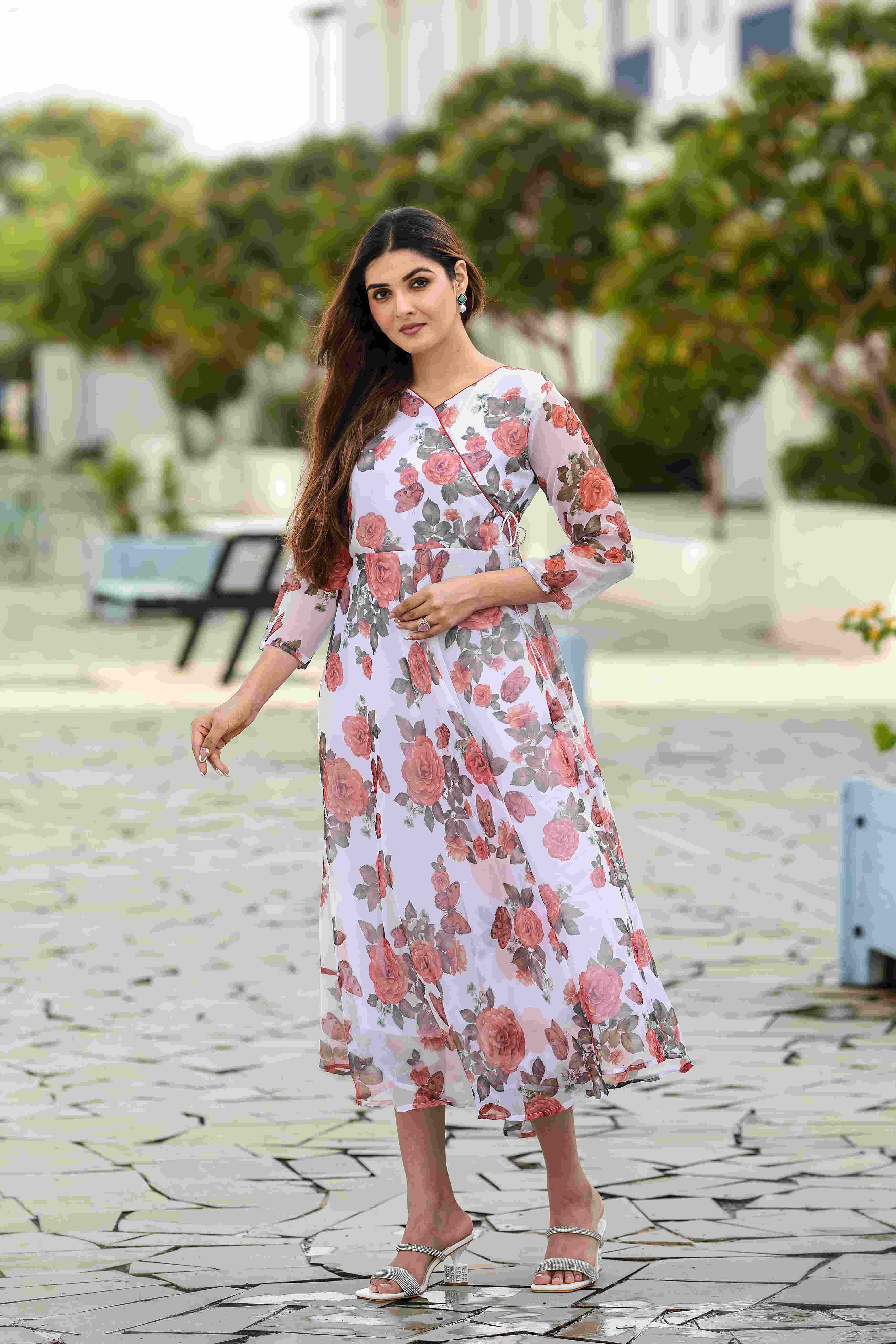 Ynf Faux Georgette RIN153 G6120 Suits & Dresses Wholesale Printed Suits Georgette Suit Party Wear Dresses Manufacturer