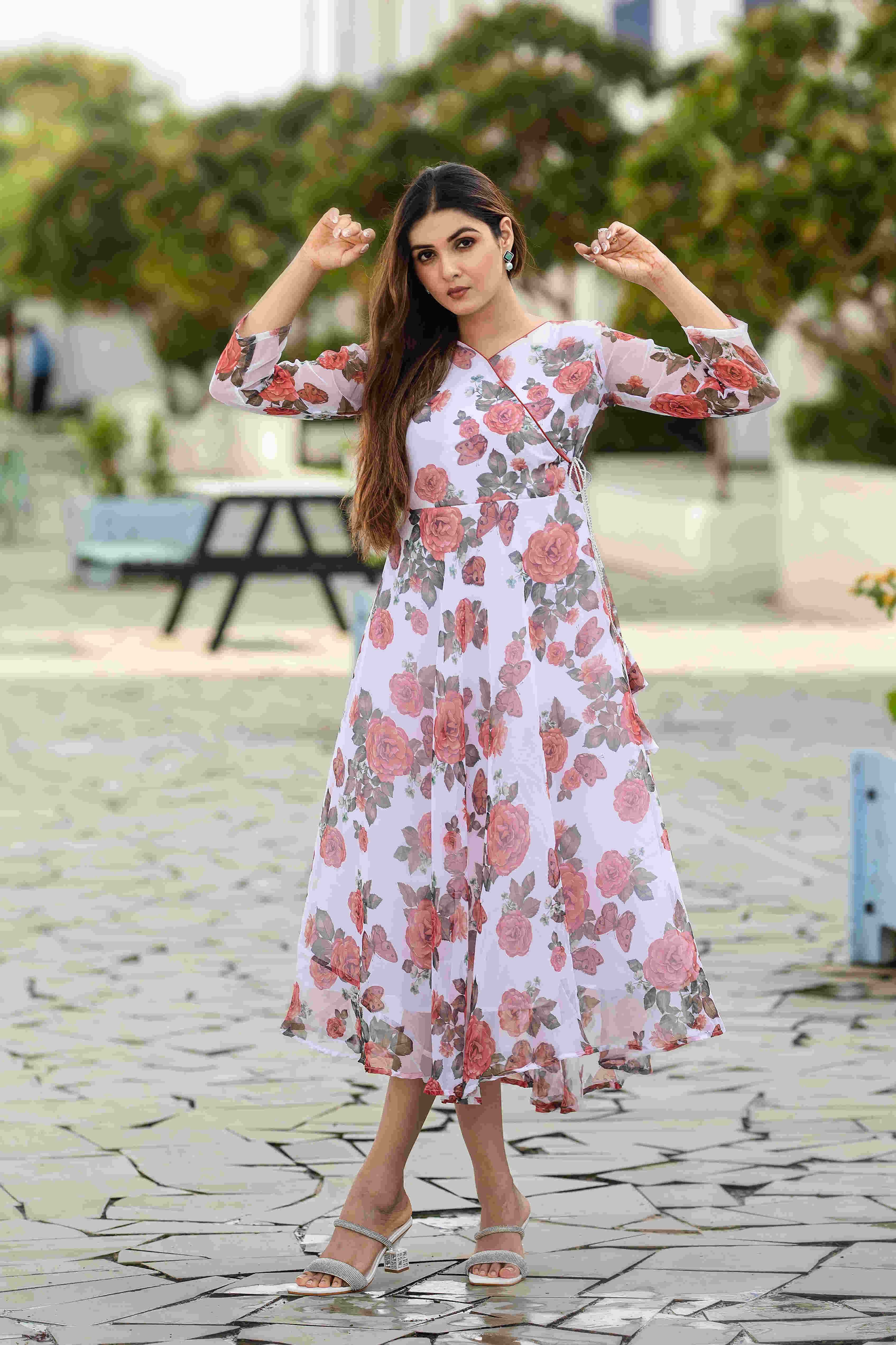 Ynf Faux Georgette RIN153 G6120 Suits & Dresses Wholesale Printed Suits Georgette Suit Party Wear Dresses Manufacturer