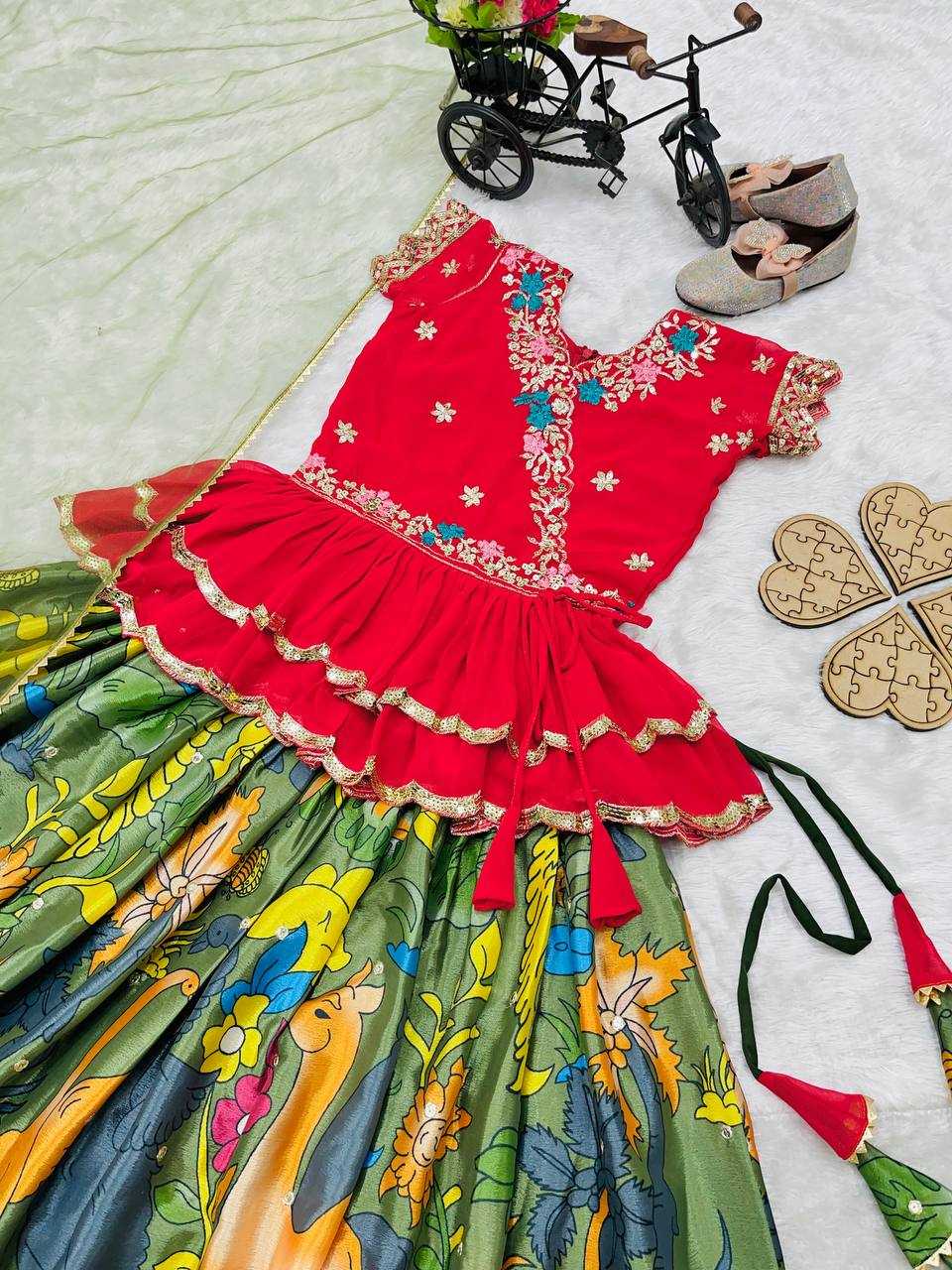 Ynf Faux Georgette RIN154 187 Kids Wear Wholesale Kids Lehenga Girls Ethnic Wear Baby Girl Lehenga Manufacturer