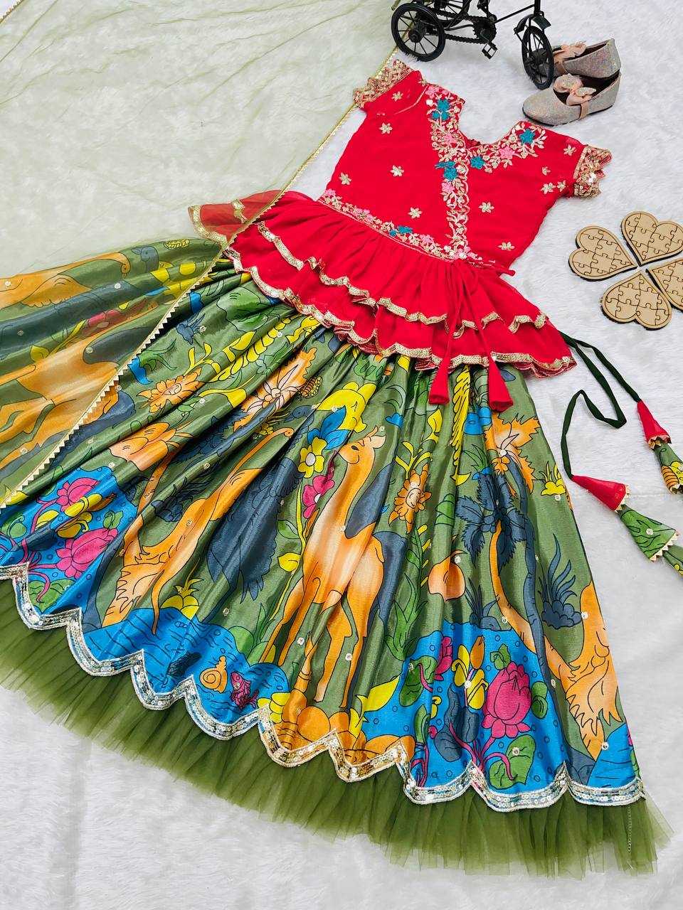 Ynf Faux Georgette RIN154 187 Kids Wear Wholesale Kids Lehenga Girls Ethnic Wear Baby Girl Lehenga Manufacturer