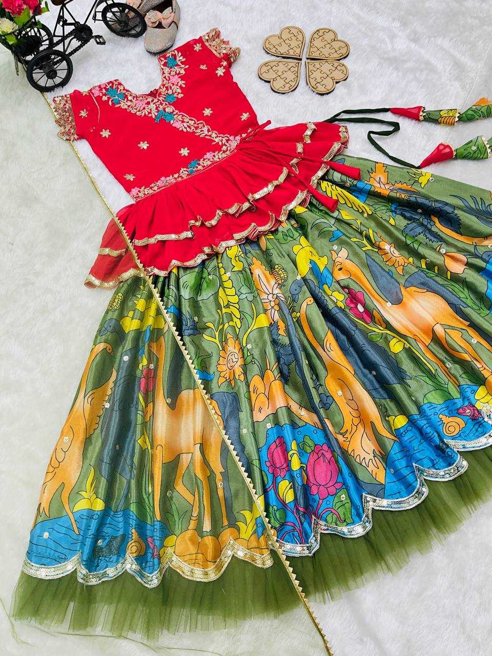 Ynf Faux Georgette RIN154 187 Kids Wear Wholesale Kids Lehenga Girls Ethnic Wear Baby Girl Lehenga Manufacturer