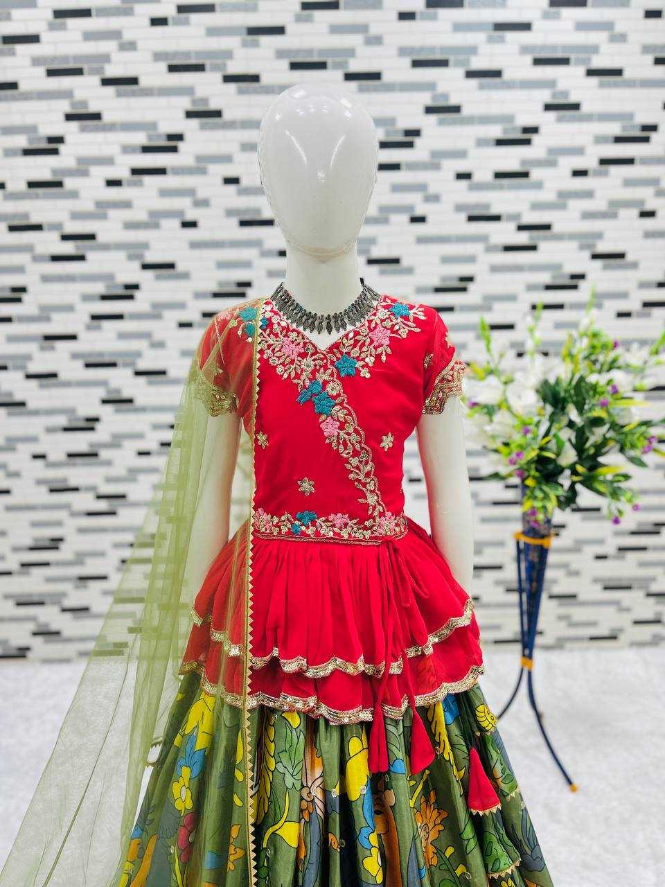 Ynf Faux Georgette RIN154 187 Kids Wear Wholesale Kids Lehenga Girls Ethnic Wear Baby Girl Lehenga Manufacturer