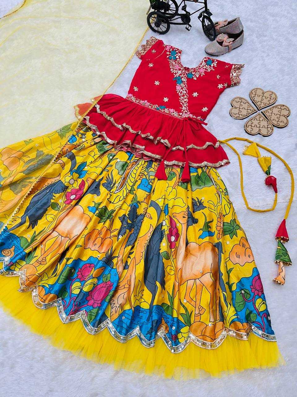 Ynf Faux Georgette RIN154 187 Kids Wear Wholesale Kids Lehenga Girls Ethnic Wear Baby Girl Lehenga Manufacturer