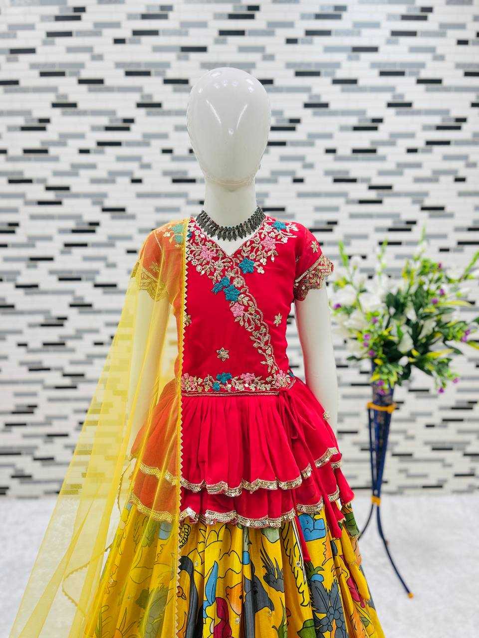 Ynf Faux Georgette RIN154 187 Kids Wear Wholesale Kids Lehenga Girls Ethnic Wear Baby Girl Lehenga Manufacturer