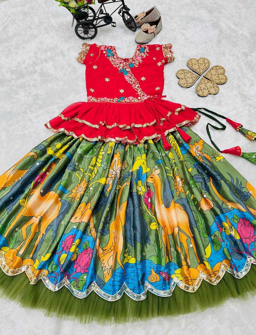 Ynf Faux Georgette RIN154 187 Kids Wear Wholesale Kids Lehenga Girls Ethnic Wear Baby Girl Lehenga Manufacturer