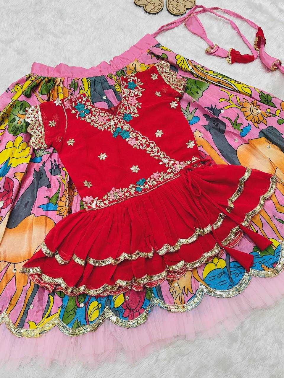 Ynf Faux Georgette RIN154 187 Kids Wear Wholesale Kids Lehenga Girls Ethnic Wear Baby Girl Lehenga Manufacturer