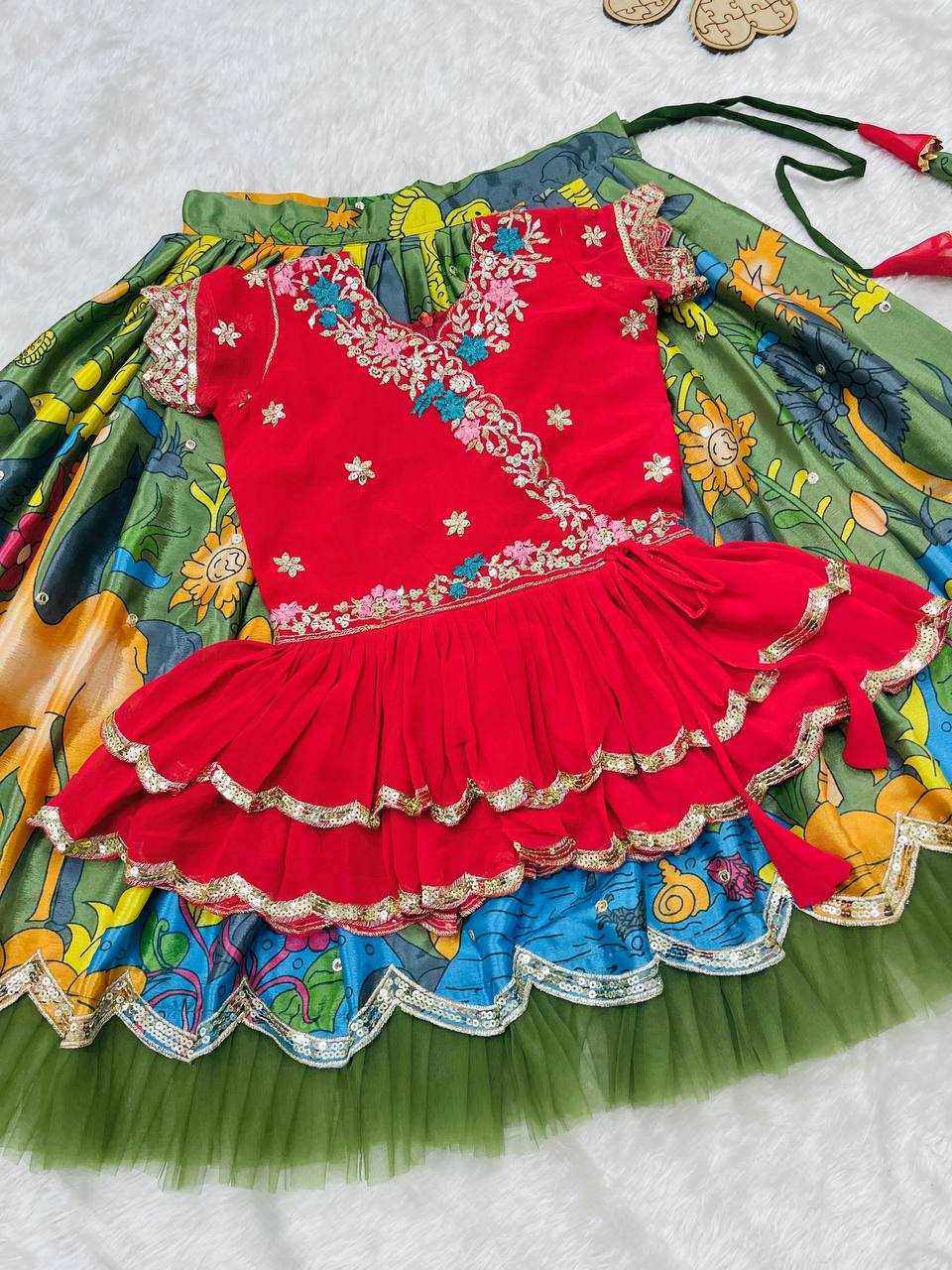 Ynf Faux Georgette RIN154 187 Kids Wear Wholesale Kids Lehenga Girls Ethnic Wear Baby Girl Lehenga Manufacturer