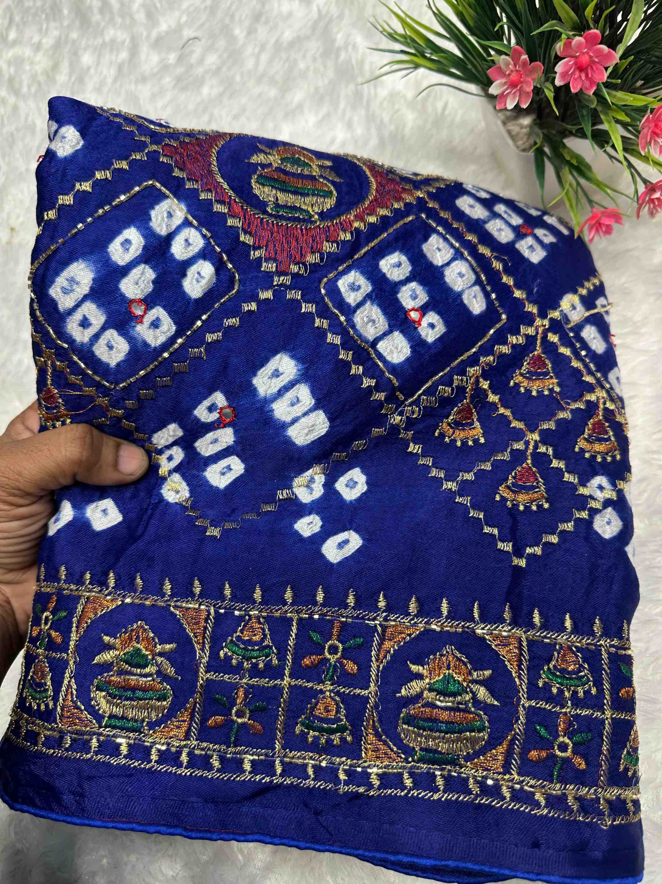 Ynf Gajji Silk KESH155 Gajji Ghantadi Sarees Wholesale Hand Work Sarees Embroidered Sarees Bandhani Bandhej Sarees Manufacturer