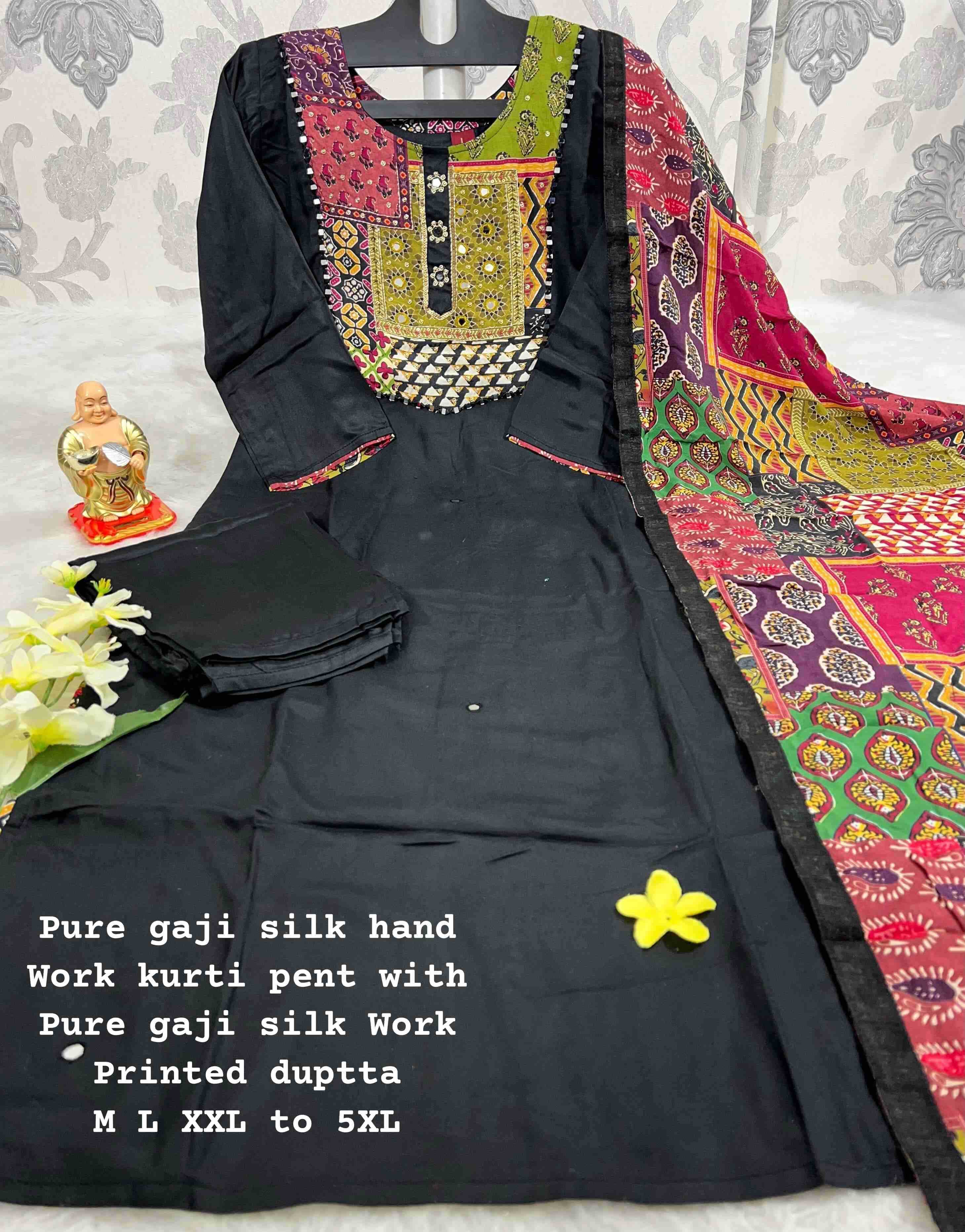 Ynf Gajji Silk KESH256 RNF86 Kurti Wholesale Mirror Work Kurti Silk Kurtis Kurti With Pants Manufacturer