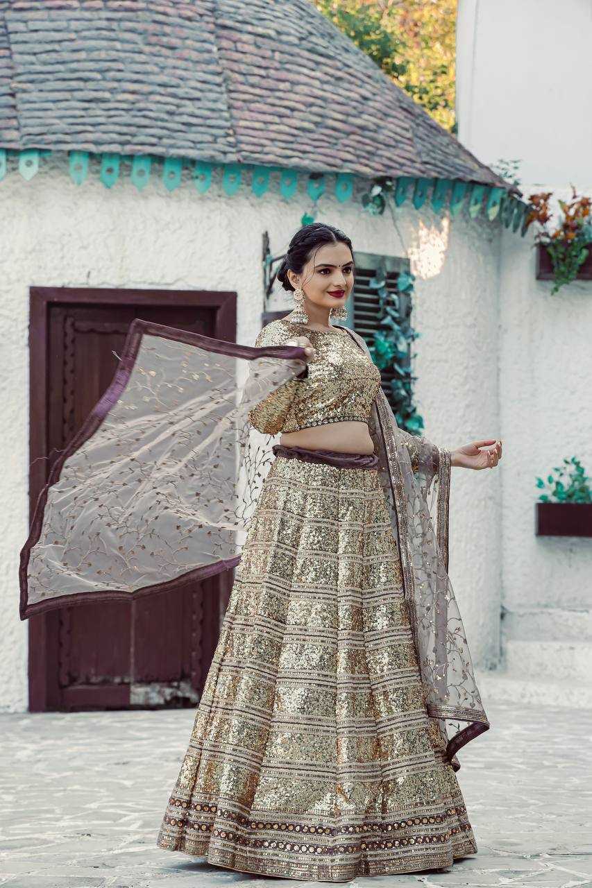 YNF GEORGETTE CODE  KESH270 58  LEHENGA  WHOLESALE GEORGETTE ZARI SEQUINS LEHENGA MANUFACTURER