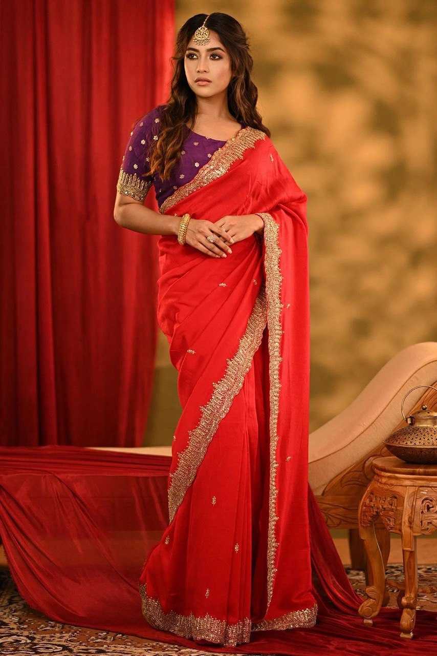 Ynf Georgette KESH162 VRT52 Sarees Wholesale Ready To Wear Sarees Georgette Sarees Sequence Sarees Manufacturer