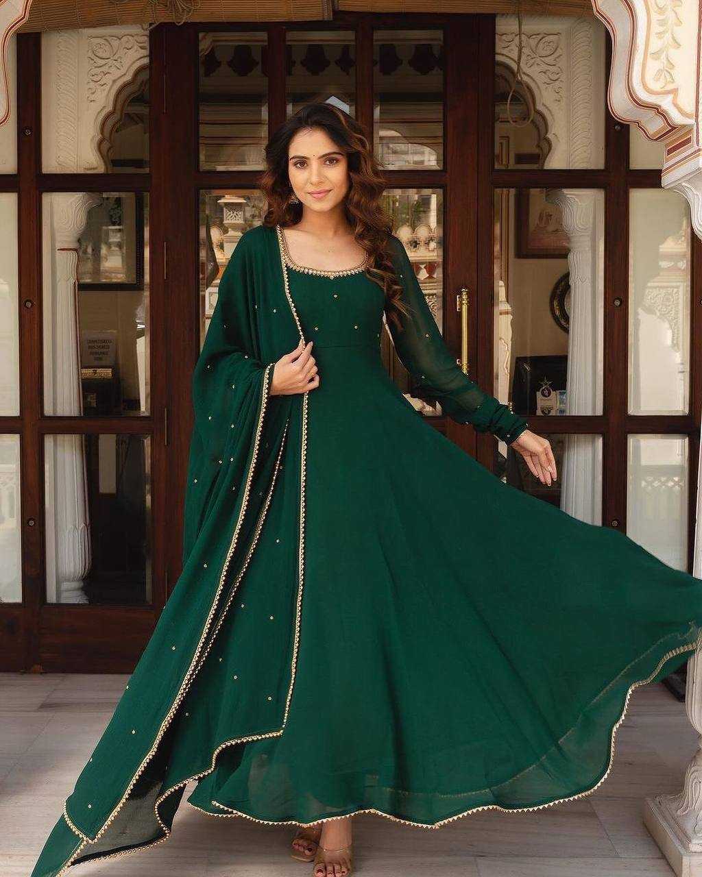 YNF GEORGETTE KESH211 LDY136 SUITS & DERSSES WHOLESALE ANARKALI PARTY WEAR HIGH-LOW SUITS MANUFACTURER