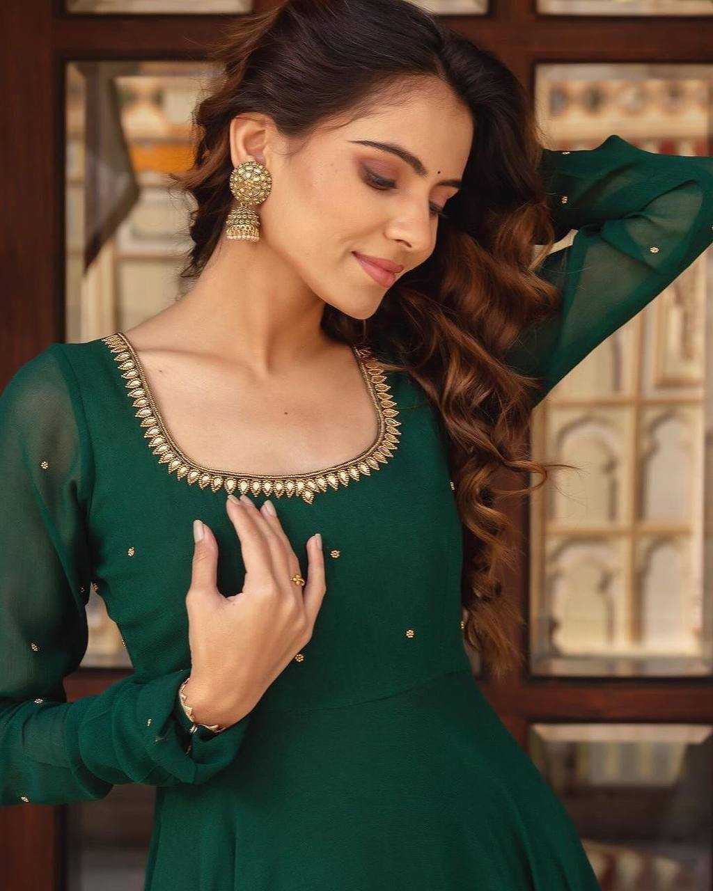 YNF GEORGETTE KESH211 LDY136 SUITS & DERSSES WHOLESALE ANARKALI PARTY WEAR HIGH-LOW SUITS MANUFACTURER