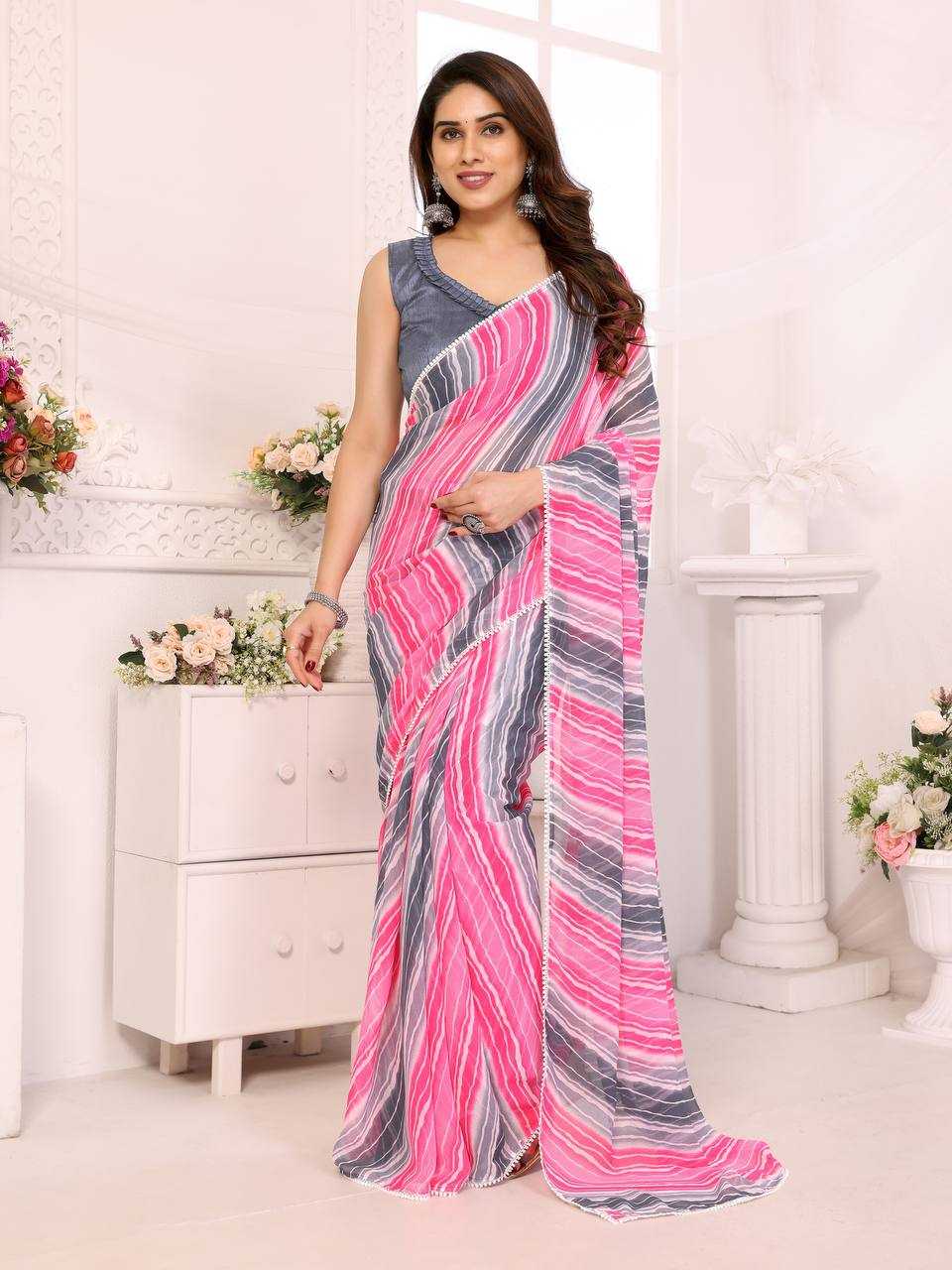 Ynf Georgette KESH245 RNF15 Sarees Wholesale Ready To Wear Sarees Georgette Sarees Sarees With Blouse Manufacturer