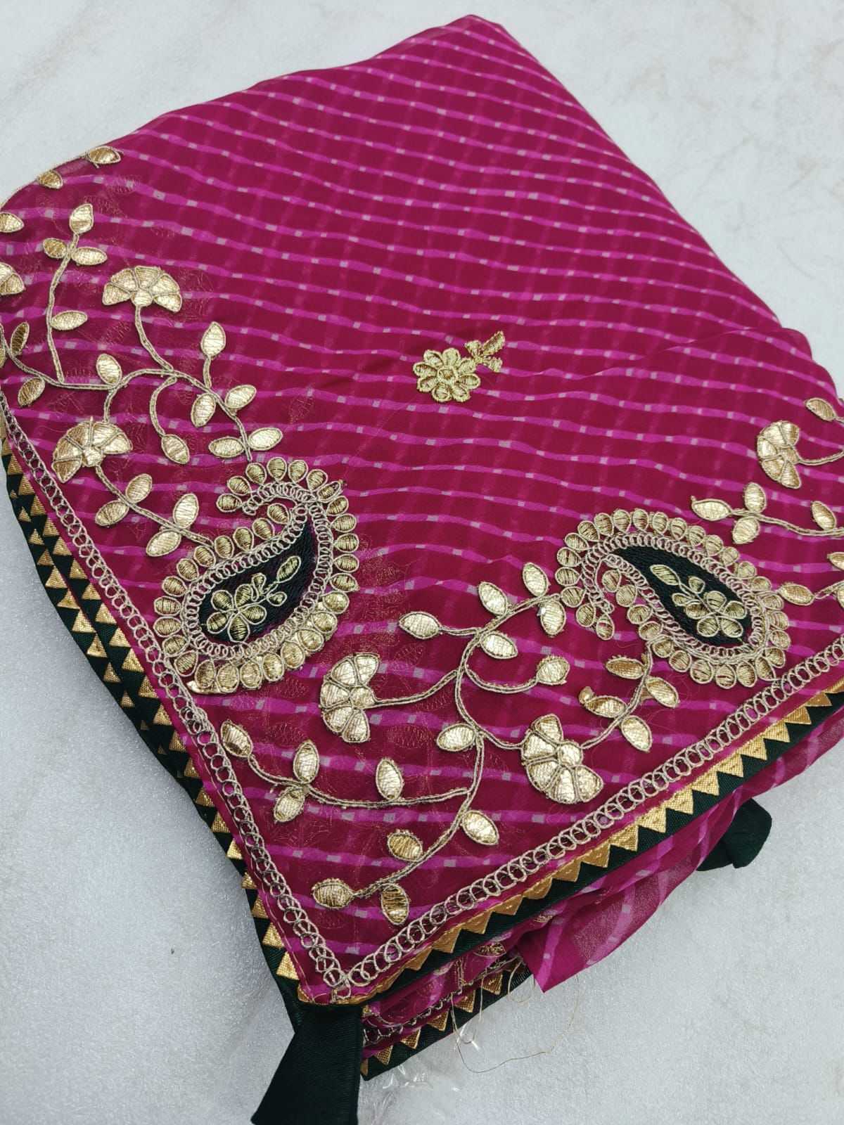 Ynf Georgette KESH285 ADS 25 Sarees Wholesale Georgette Sarees Leheriya Sarees Gota Patti Sarees Manufacturer