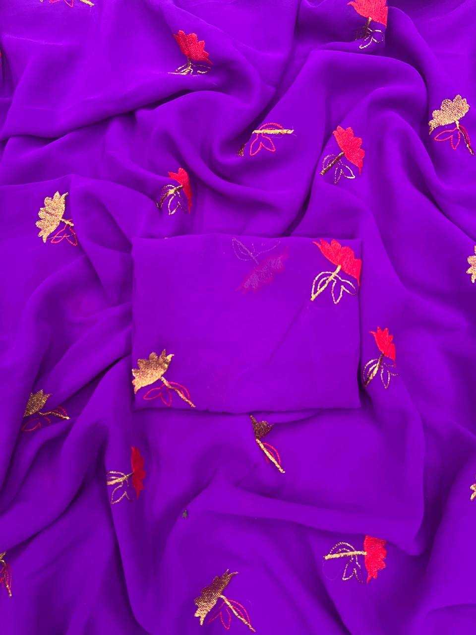 Ynf Georgette KESH336 VELVET Sarees Wholesale Designer Sarees Georgette Sarees Embroidered Sarees Manufacturer