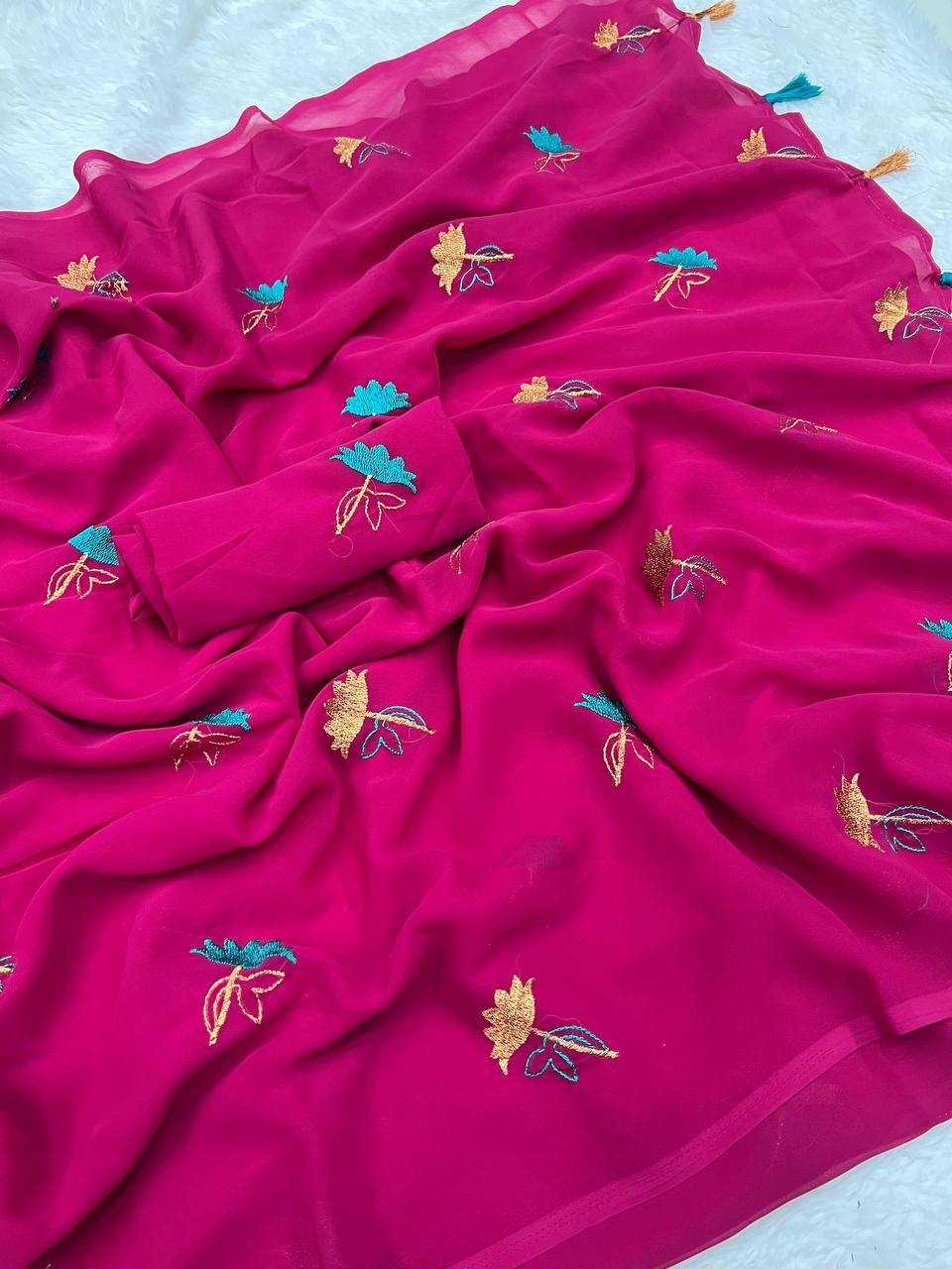 Ynf Georgette KESH336 VELVET Sarees Wholesale Designer Sarees Georgette Sarees Embroidered Sarees Manufacturer