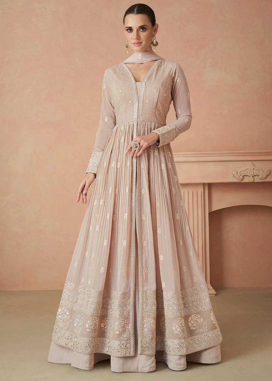 YNF GEORGETTE KESH398 1144 GOWN WHOLESALE DESIGNER EMBROIDERY PARTY WEAR GOWNS MANUFACTURER