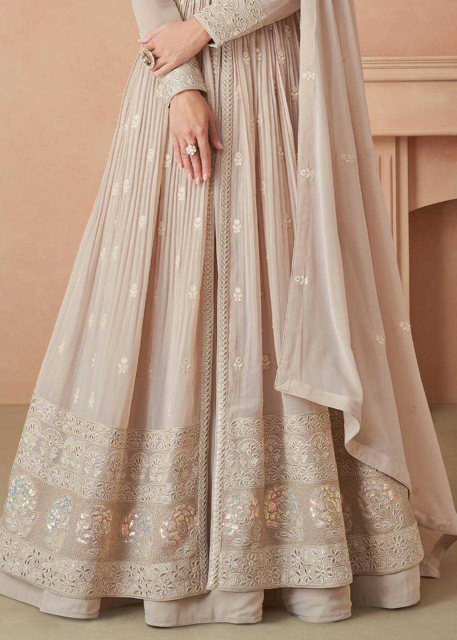 YNF GEORGETTE KESH398 1144 GOWN WHOLESALE DESIGNER EMBROIDERY PARTY WEAR GOWNS MANUFACTURER