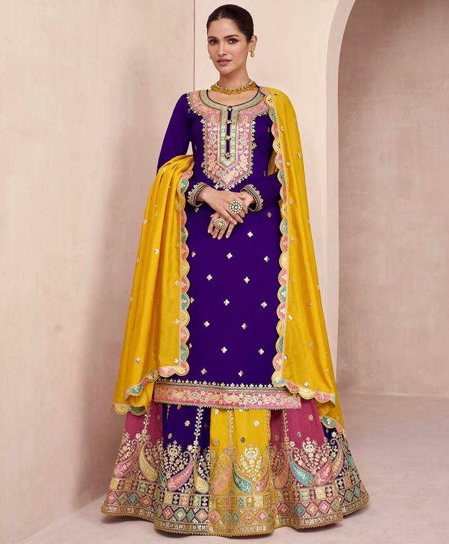 YNF GEORGETTE KESH399 3112 LEHENGAS WHOLESALE GEORGETTE EMBROIDERED LEHENGA WITH CANCAN MANUFACTURER