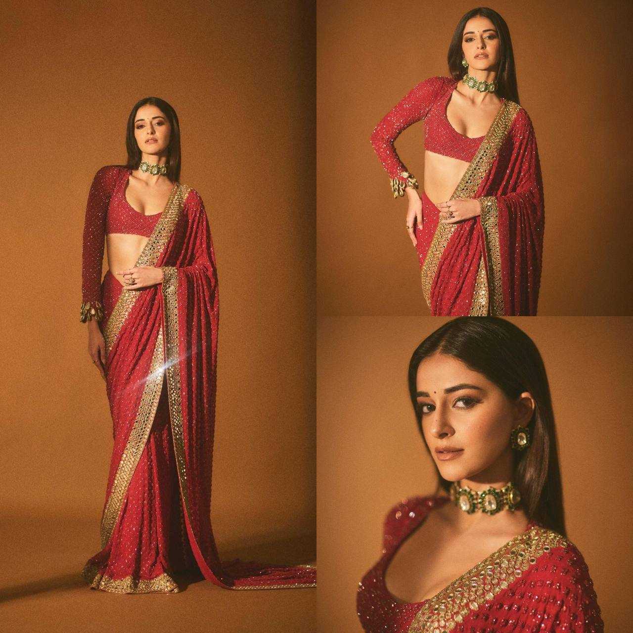 Ynf Georgette KESH413 459 Bollywood Collections Wholesale Ananya Pandey Sarees Manufacturer