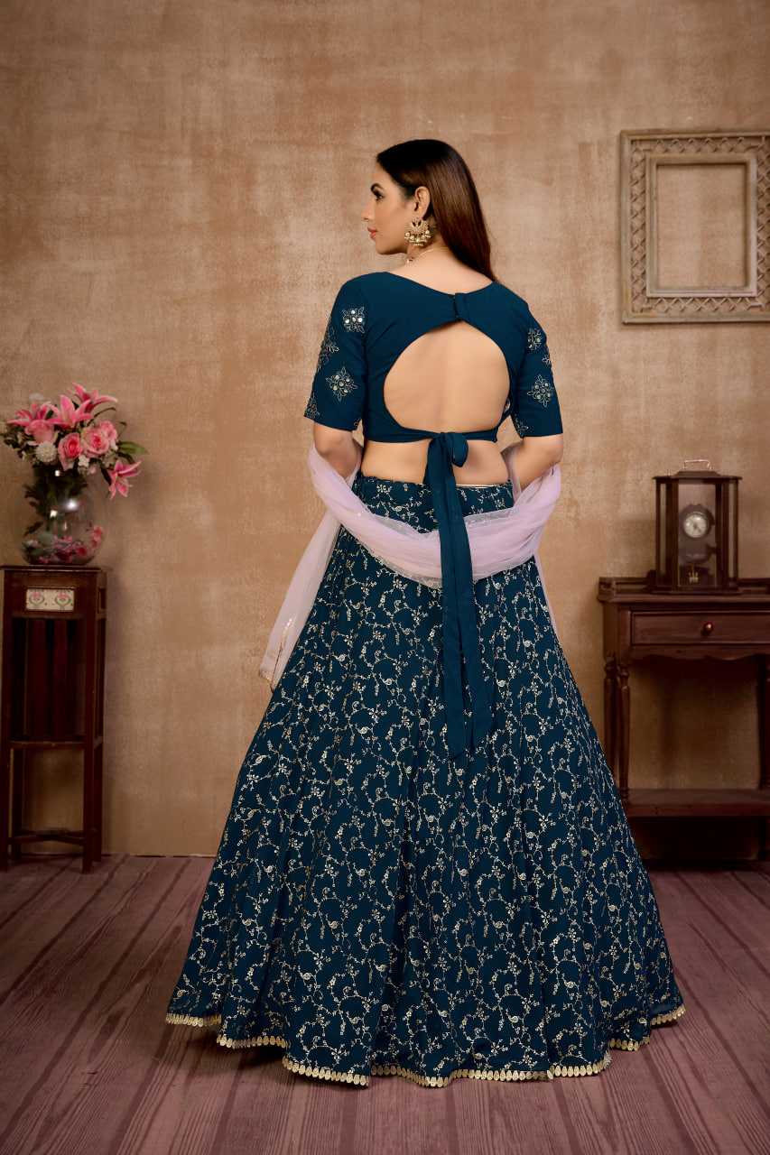 Ynf Georgette KESH417 1642 Lehengas Wholesale Embroidered Lehenga Thread Work Lehenga Sequins Lehenga Manufacturer