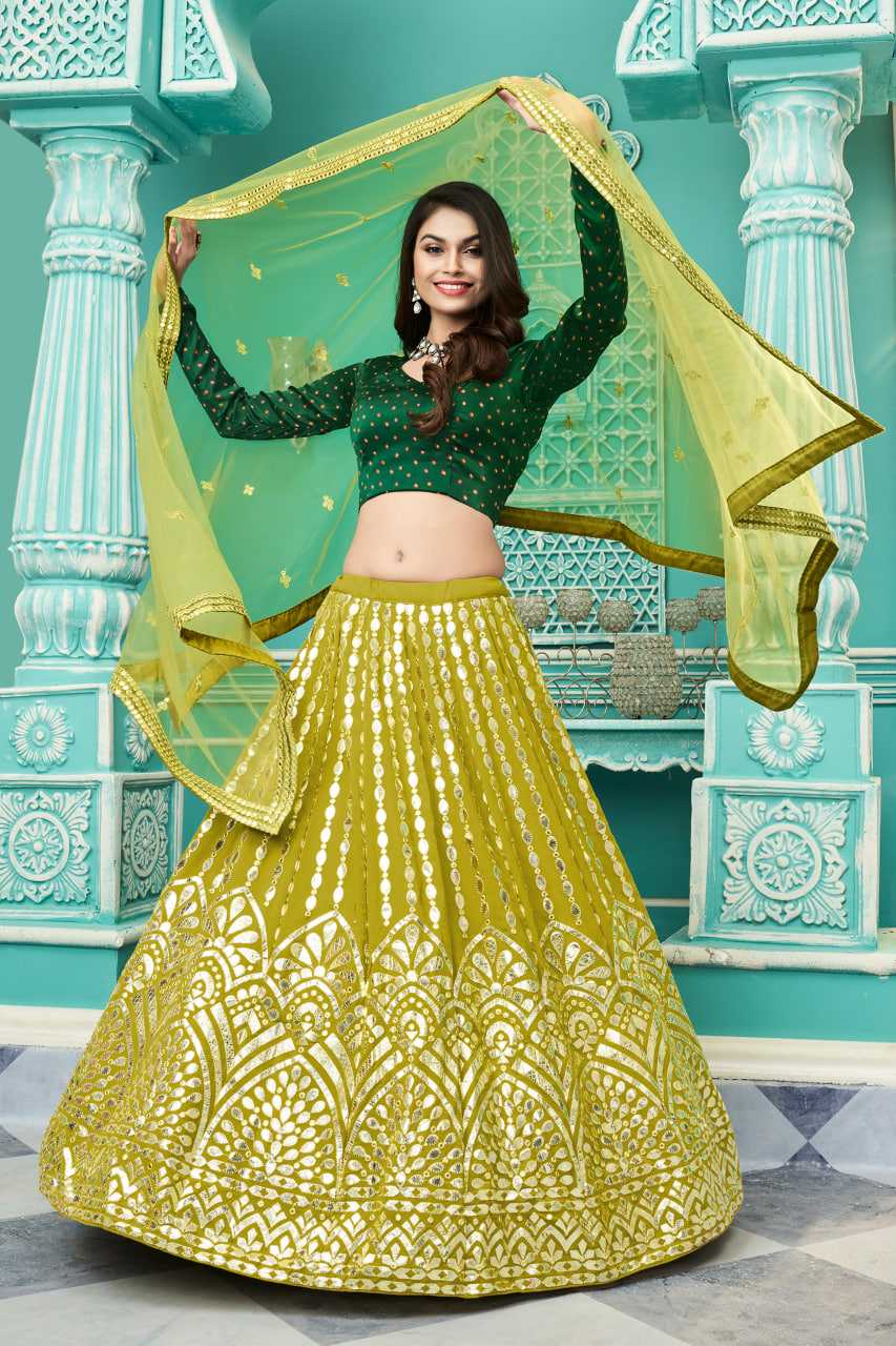 Ynf Georgette KESH417 1905 Lehengas Wholesale Embroidered Lehenga Gota Patti Lehenga Sequins Lehenga Manufacturer