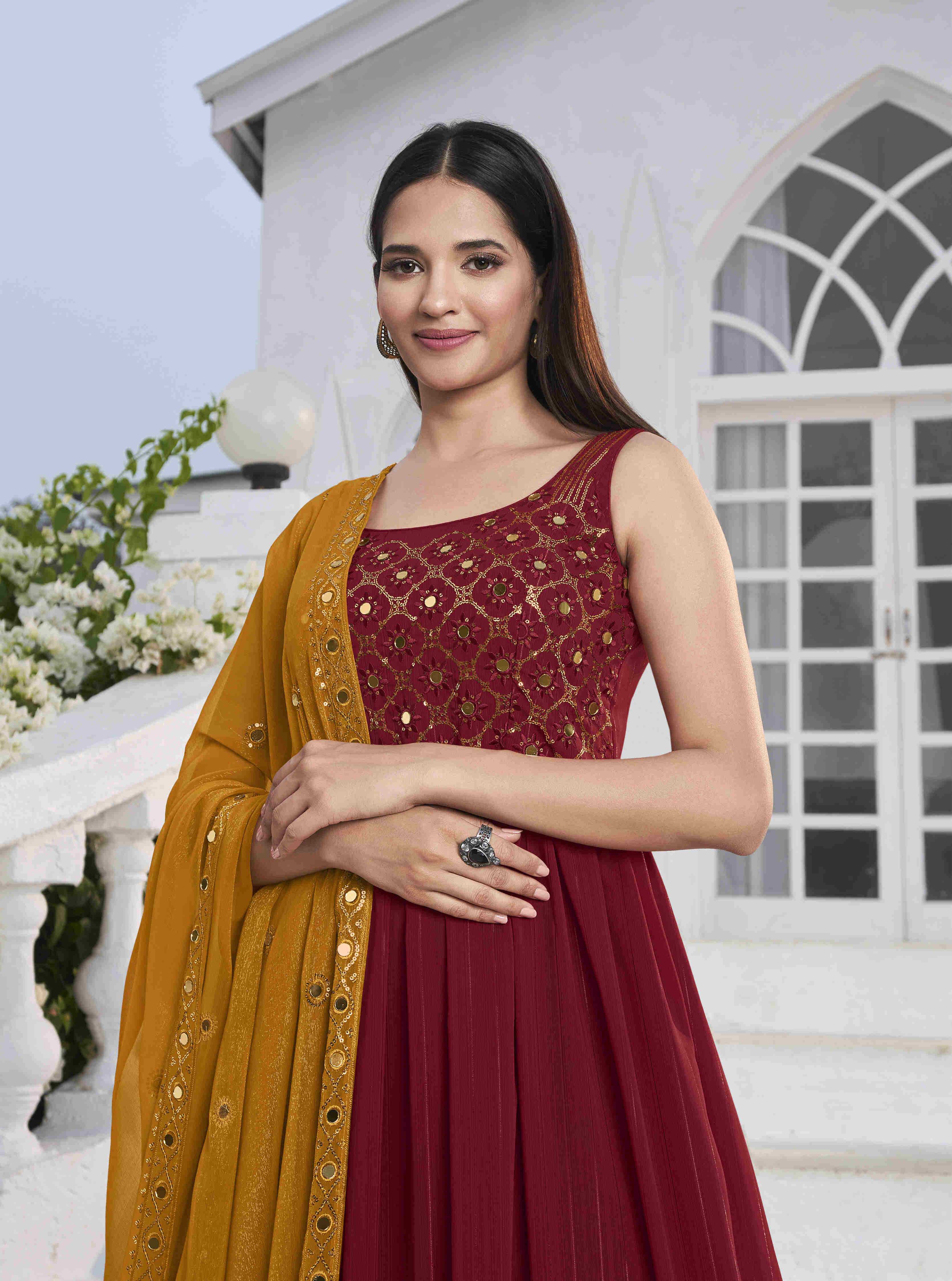 Ynf Georgette KESH417 4844 Suits & Dresses Wholesale Embroidery Suits Ladies Salwar Suits Party wear suits Manufacturer