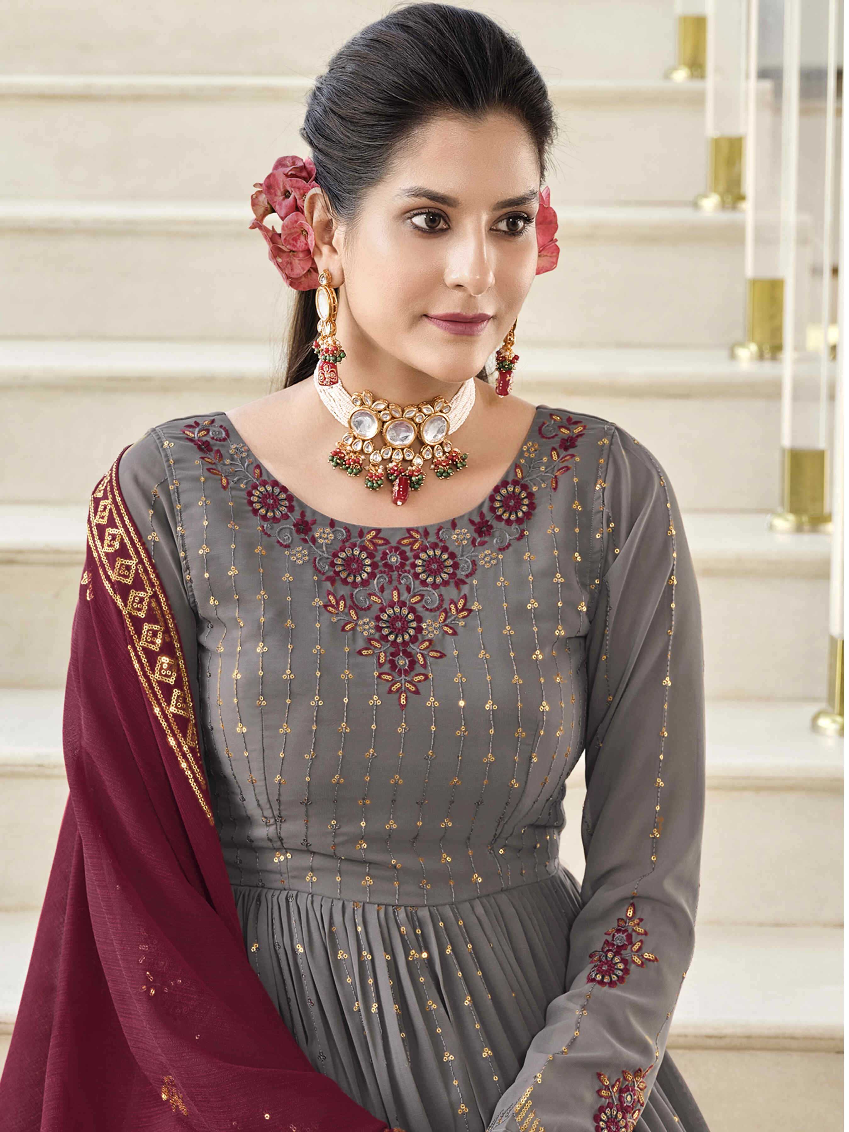 Ynf Georgette KESH417 4932 Suits & Dresses Wholesale Embroidery Suits Ladies Salwar Suits Georgette Suit Manufacturer