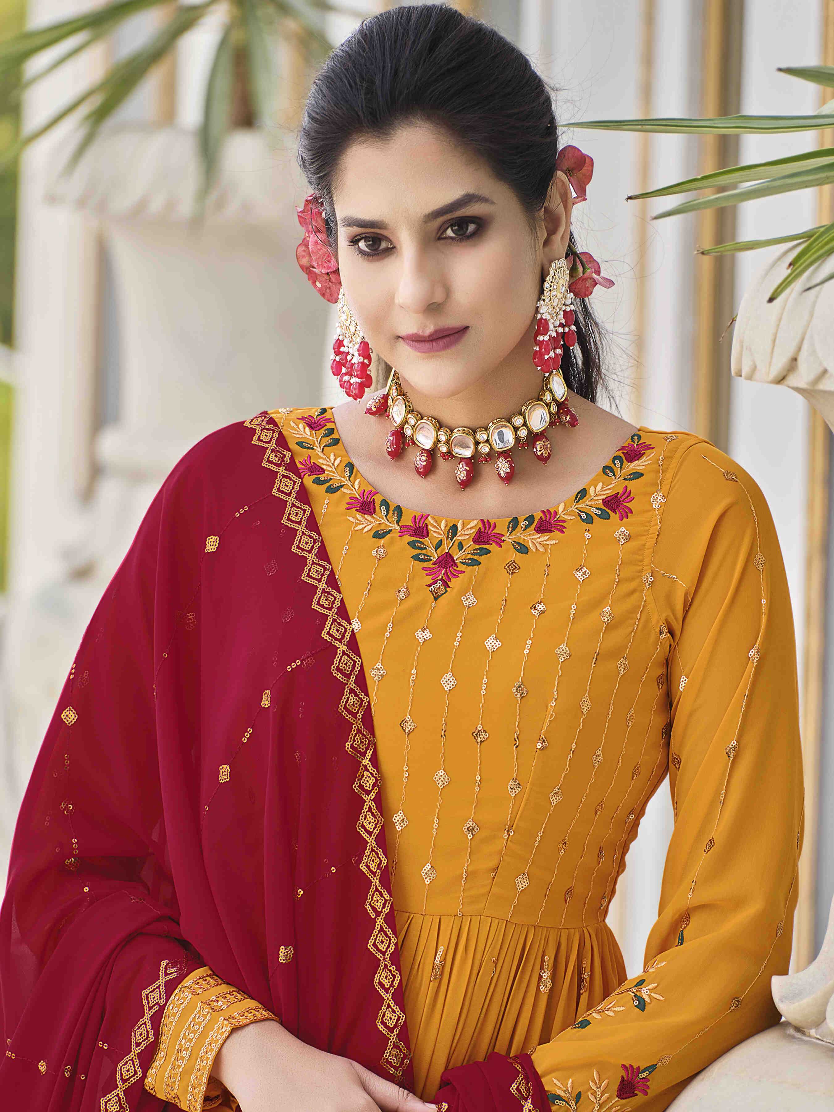 Ynf Georgette KESH417 4934 Suits & Dresses Wholesale Embroidery Suits Ladies Salwar Suits Georgette Suit Manufacturer